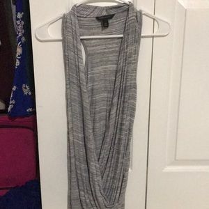 Grey and white marble cross body Razorback tank